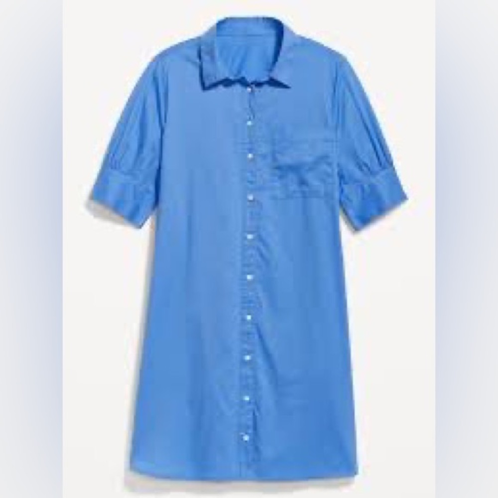 Old Navy Sky Blue Shirt Dress - Picture 6 of 13